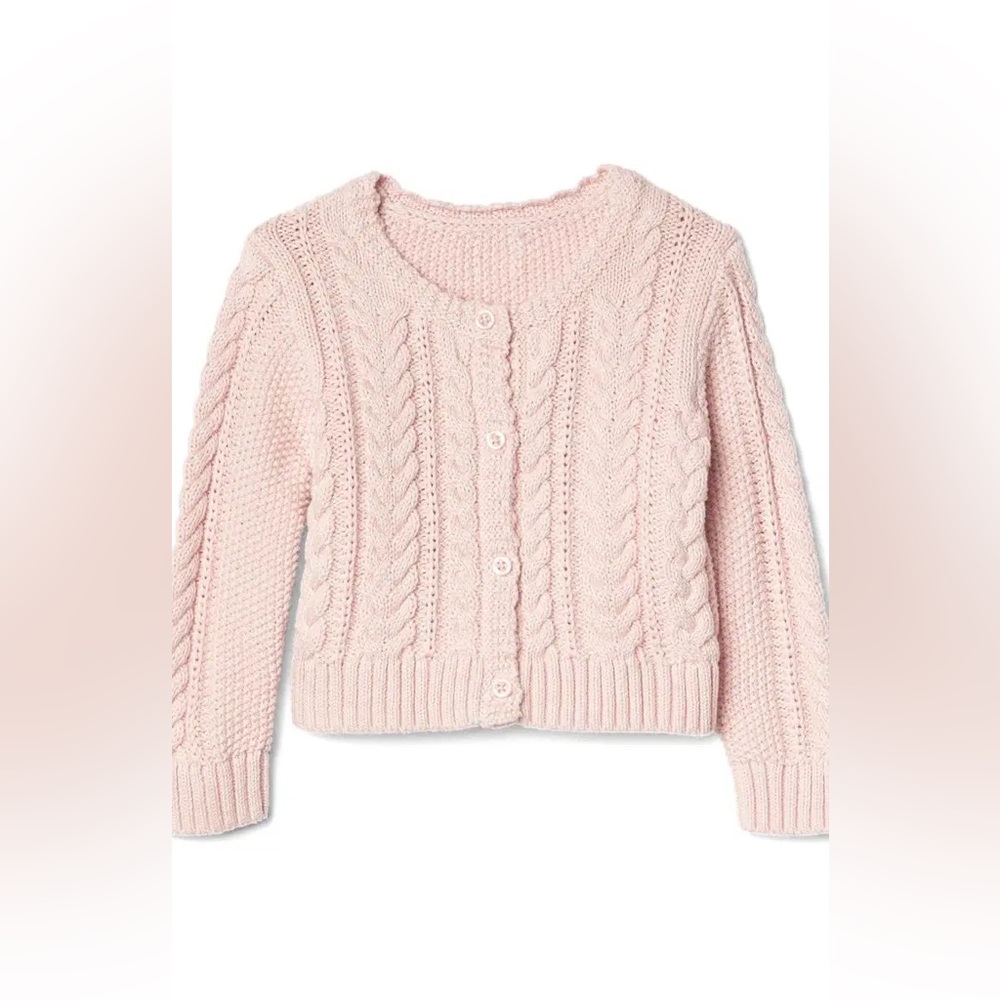 GAP Light Pink Cable Knit Cardigan